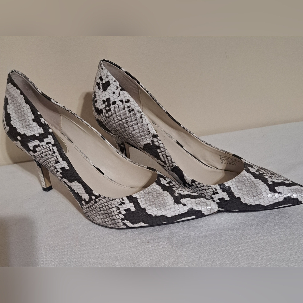 Alfani Black and White Snakeskin Style Heels